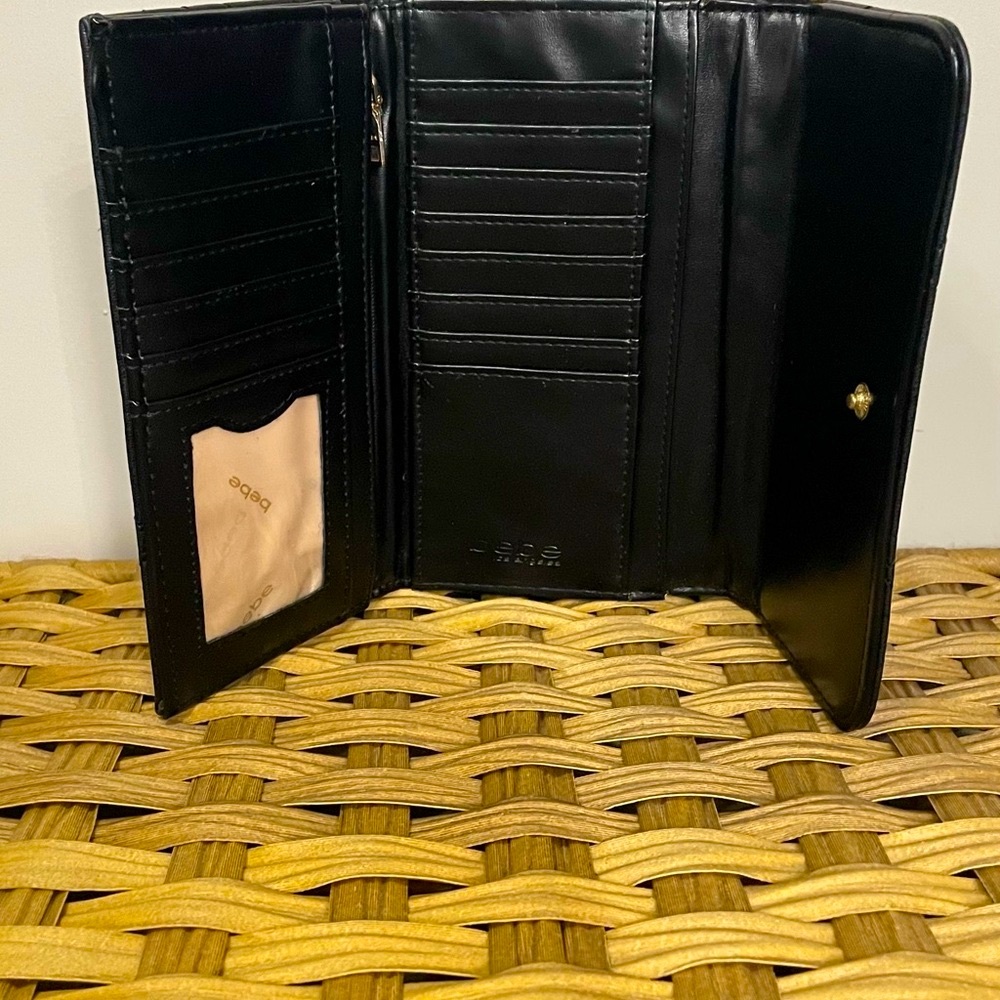 Bebe Black Quilted Women's Wallet - Picture 5 of 13